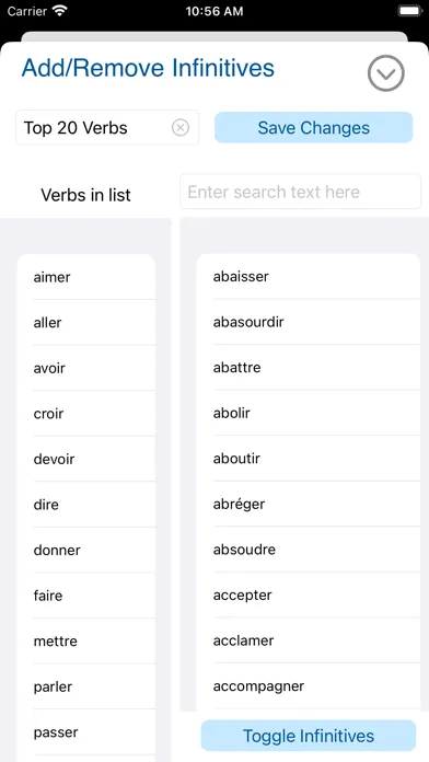 Скриншоты Verbes - French Verb Trainer