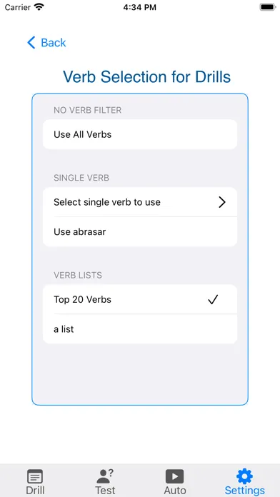 ภาพหน้าจอของ Verbos - Spanish Verb Trainer