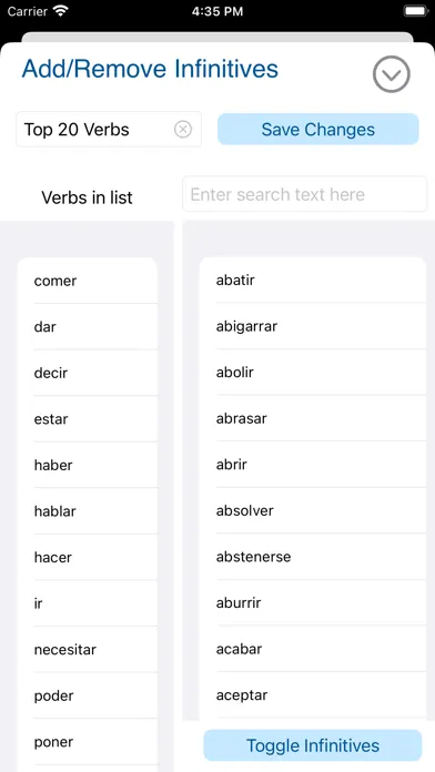 ภาพหน้าจอของ Verbos - Spanish Verb Trainer