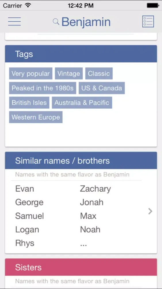 Screenshot di Baby Names by Nametrix Premium