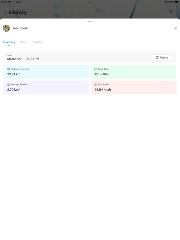 ภาพหน้าจอของ WebHR eTrack iPad 