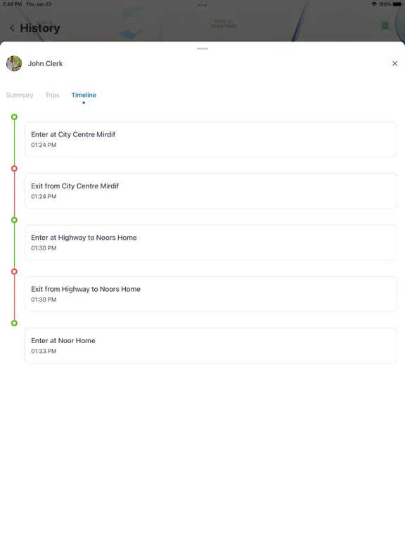 ภาพหน้าจอของ WebHR eTrack iPad 