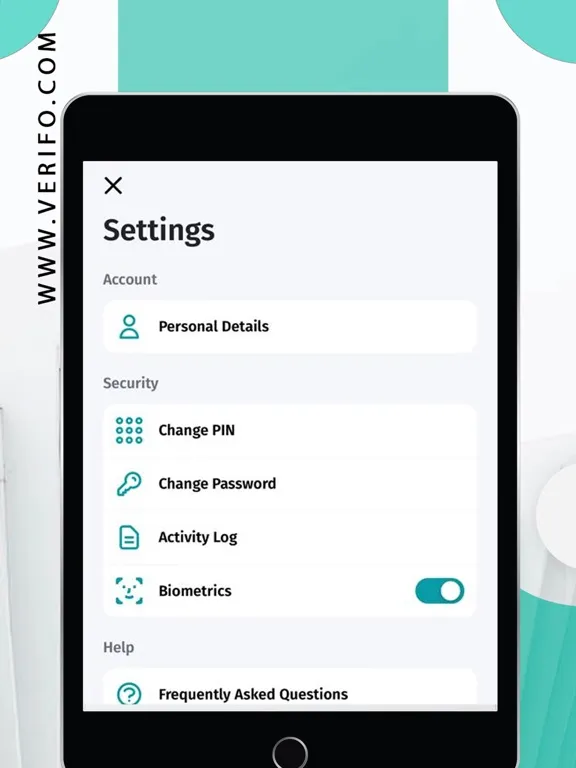 Ảnh chụp màn hình của Verifo iPad 