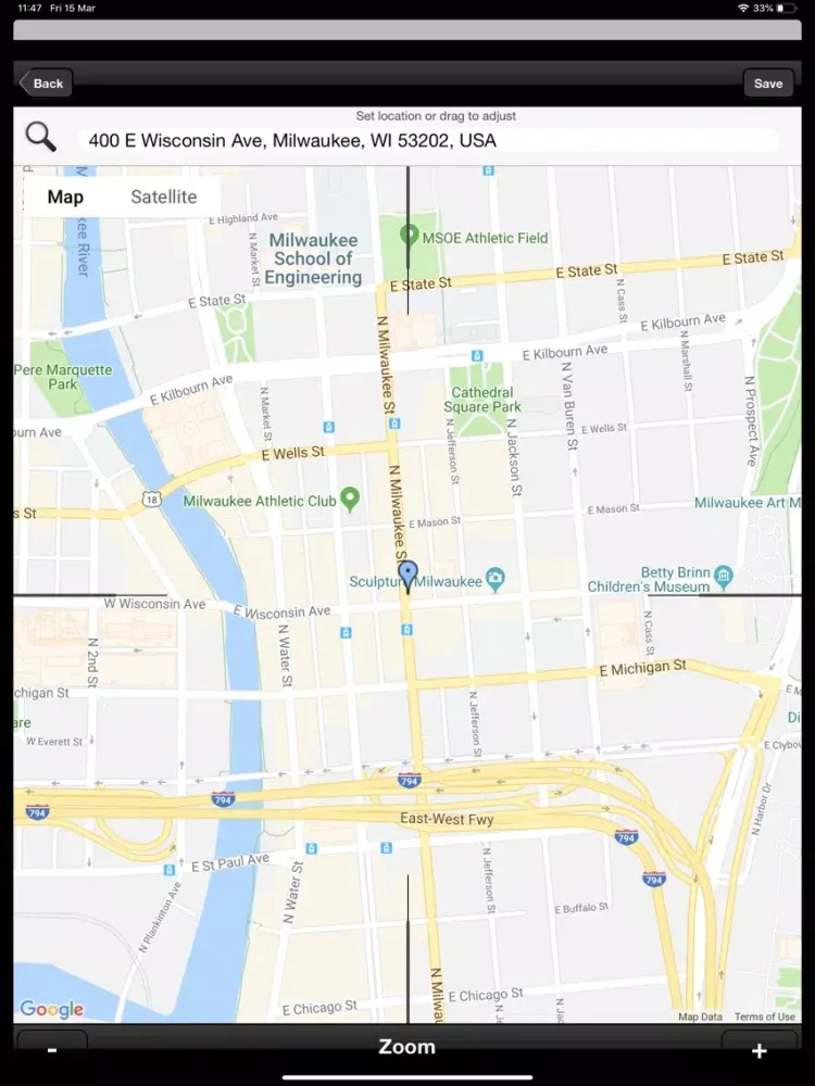 Tangkapan skrin MKE Mobile iPad 