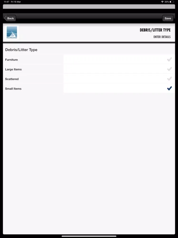 Tangkapan skrin MKE Mobile iPad 