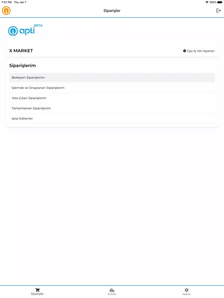 Apti Üye İş Yeri iPad  Ekran Görüntüleri