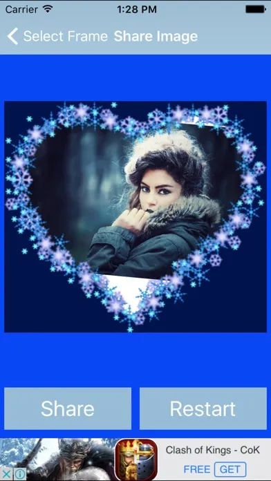 Tangkapan layar Blue Heart  Romantic Photo Frame
