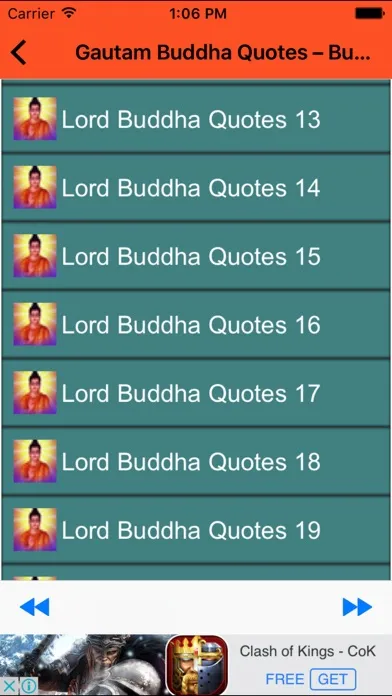 Ảnh chụp màn hình của Gautam Buddha Quotes – Buddhist Quotes in Hindi