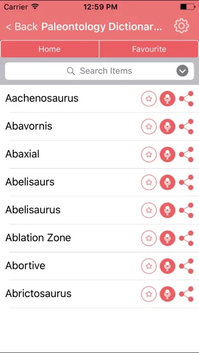 Palaeontology Dictionary Terms Definitions Screenshots