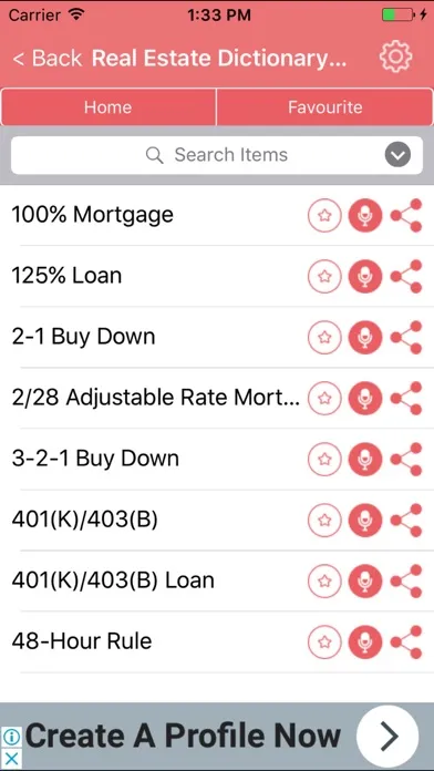 Real Estate Dictionary Concepts Terms Screenshots