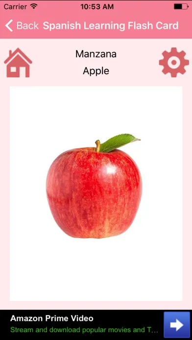 Spanish Learning Flash Card Screenshots