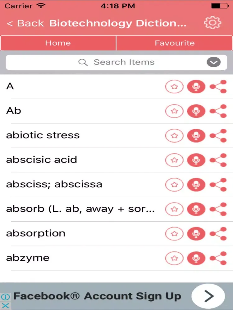 Tangkapan skrin Biotechnology Dictionary - Concepts Terms iPad 