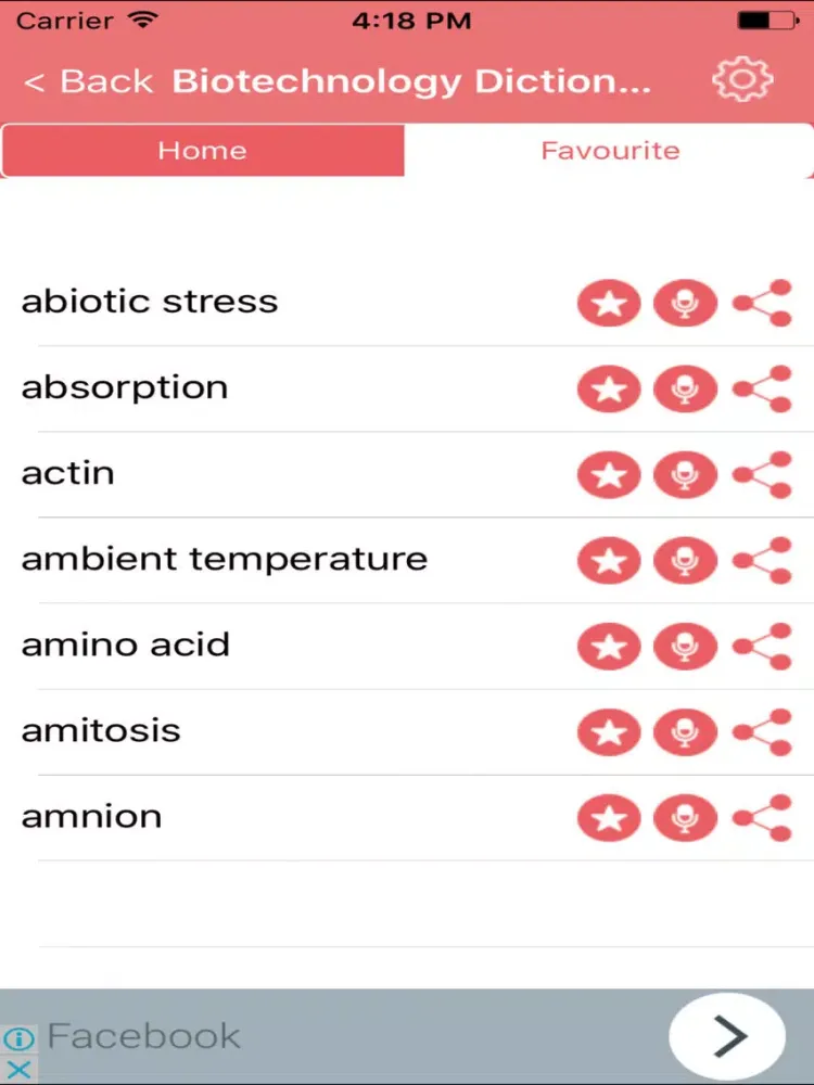 Tangkapan skrin Biotechnology Dictionary - Concepts Terms iPad 