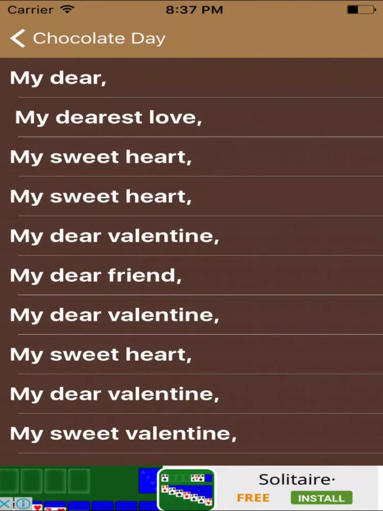Happy Chocolate Day Messages,Greetings And Images iPad  Screenshots