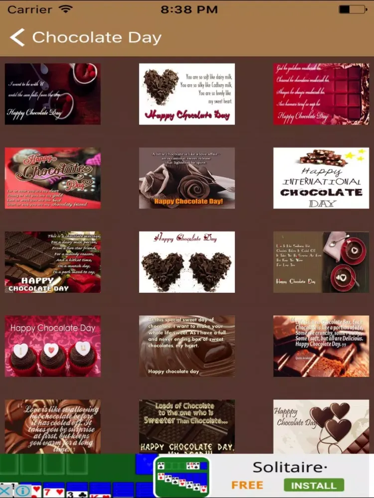 Happy Chocolate Day Messages,Greetings And Images iPad  Screenshots