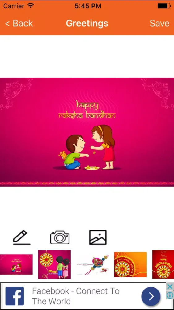 Ảnh chụp màn hình của Raksha Bandhan Greetings Card Maker For Greetings