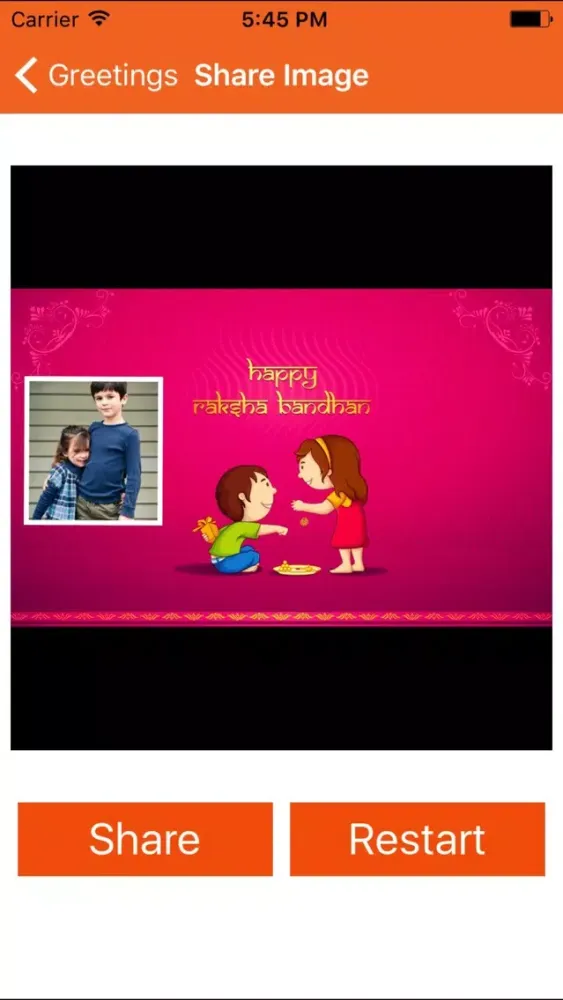 Ảnh chụp màn hình của Raksha Bandhan Greetings Card Maker For Greetings