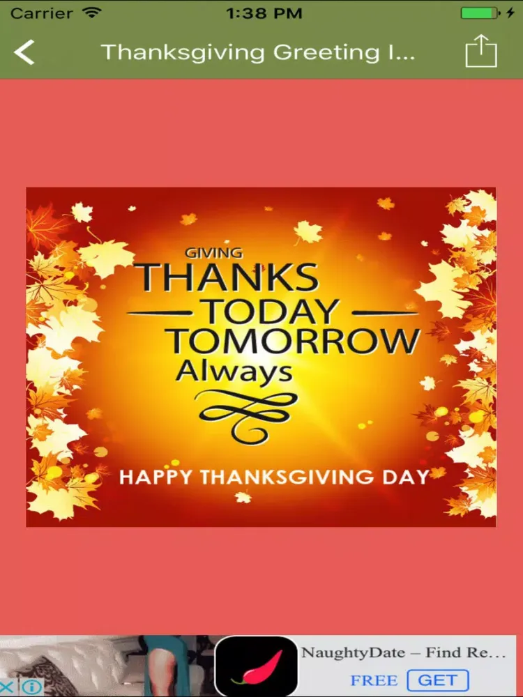 Thanksgiving Greeting Images and Messages iPad  Screenshots