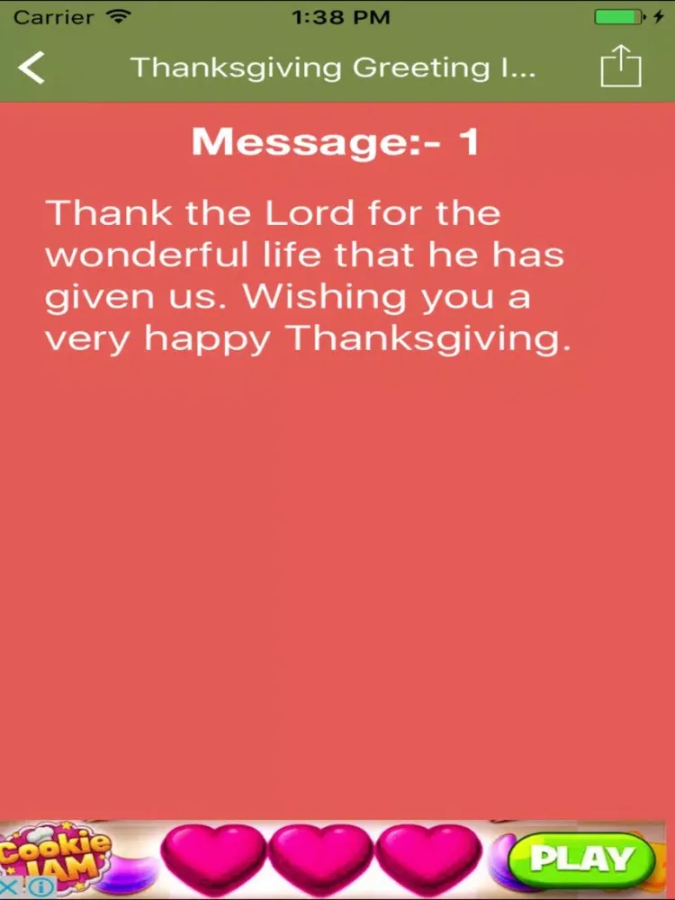 Thanksgiving Greeting Images and Messages iPad  Screenshots
