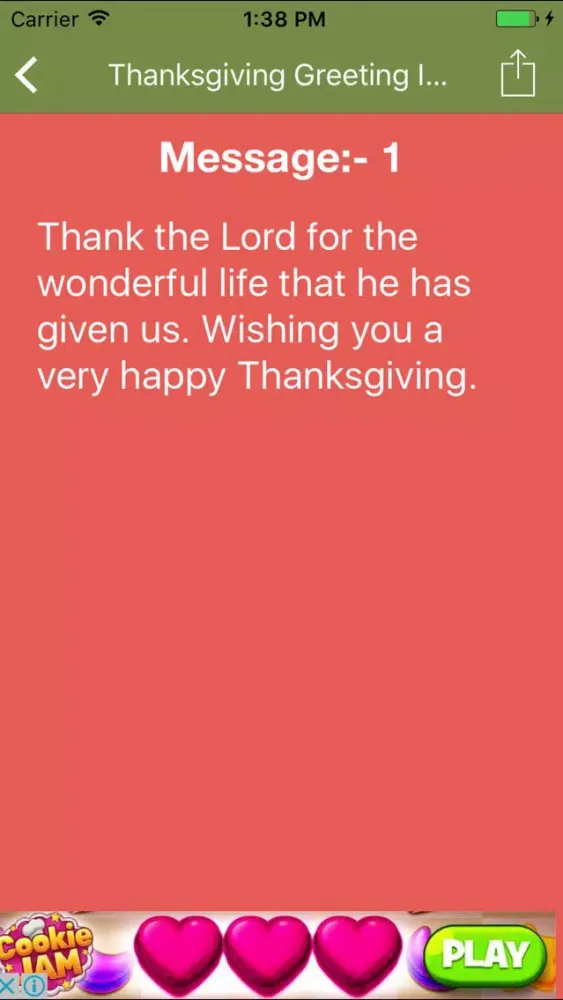 Thanksgiving Greeting Images and Messages Screenshots