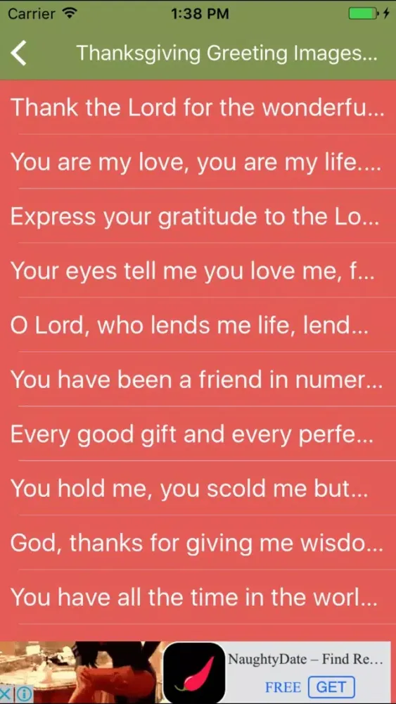 Thanksgiving Greeting Images and Messages Screenshots