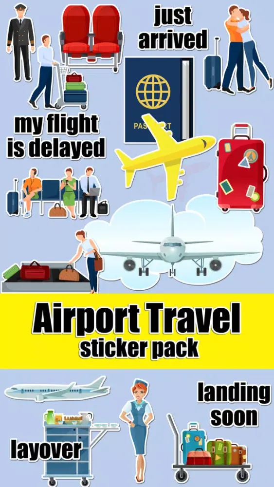 صور Airport Travel Sticker Pack