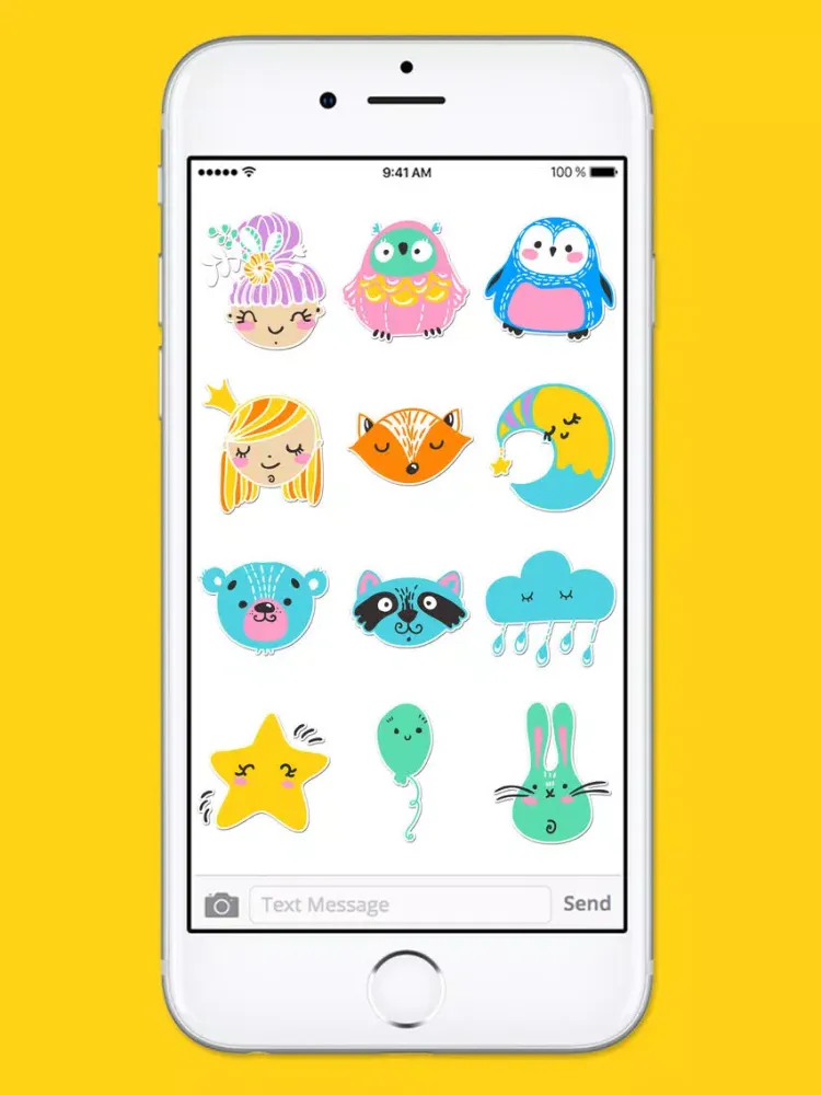 Tangkapan skrin Animal and Doodle Stickers a Kawaii Sticker Pack iPad 