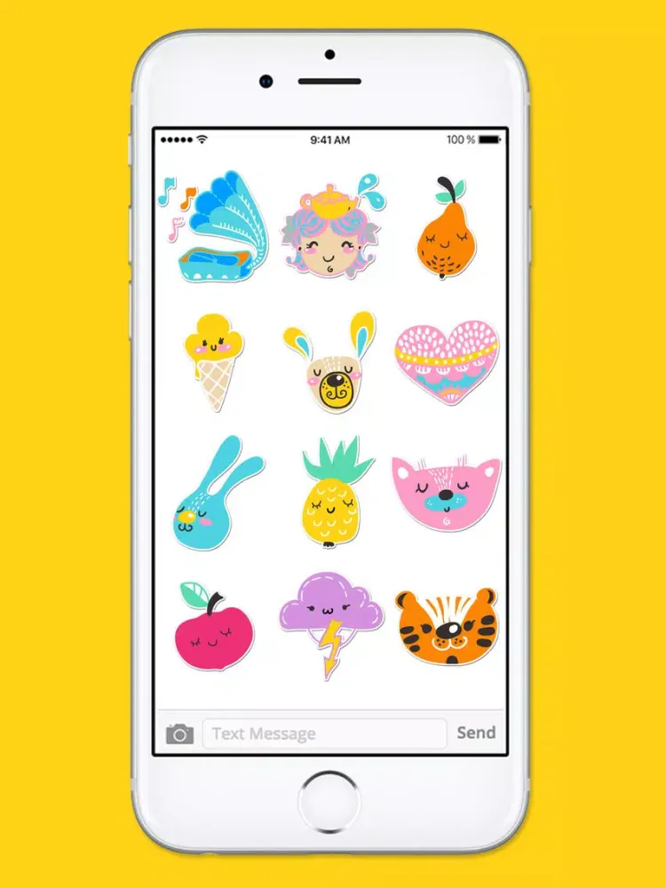Tangkapan skrin Animal and Doodle Stickers a Kawaii Sticker Pack iPad 