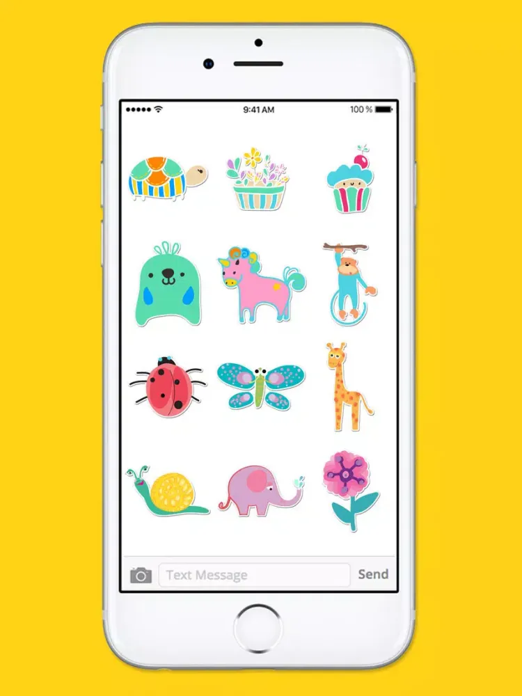 Tangkapan skrin Animal and Doodle Stickers a Kawaii Sticker Pack iPad 