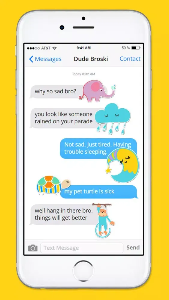 Tangkapan skrin Animal and Doodle Stickers a Kawaii Sticker Pack