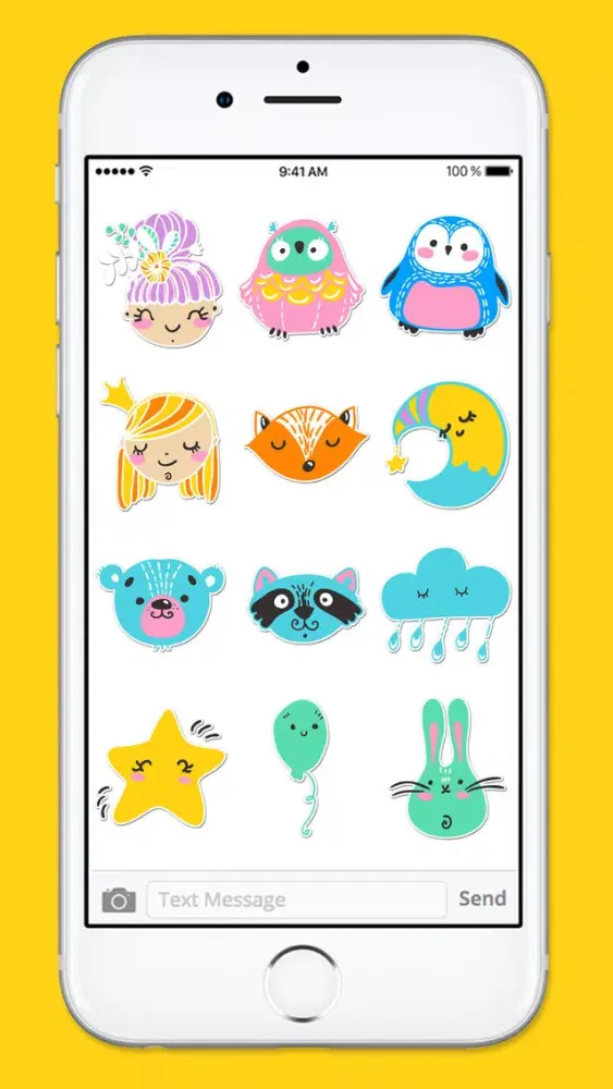 Tangkapan skrin Animal and Doodle Stickers a Kawaii Sticker Pack