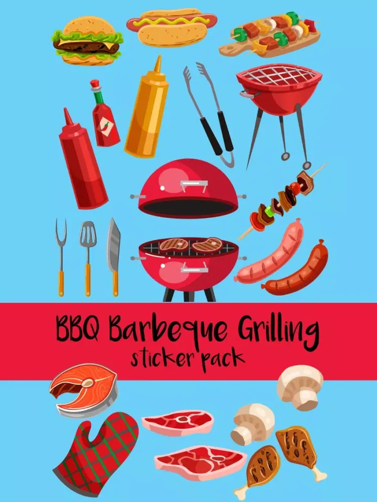 Tangkapan layar Let’s BBQ Barbeque Grilling Sticker Pack iPad 