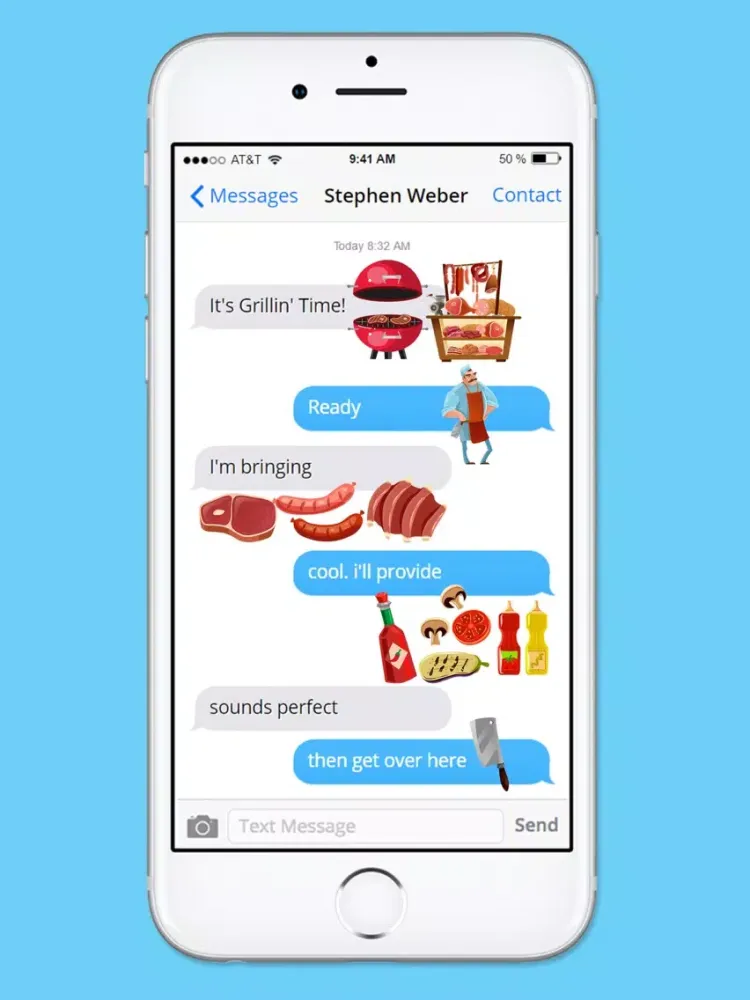 Tangkapan layar Let’s BBQ Barbeque Grilling Sticker Pack iPad 