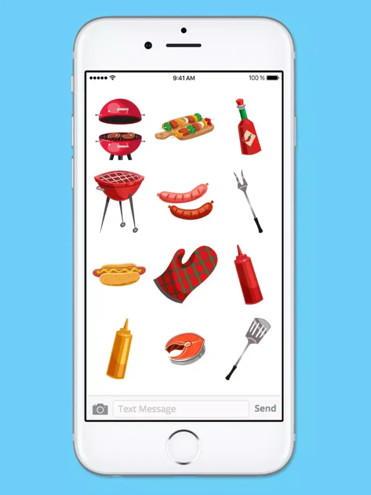 Tangkapan layar Let’s BBQ Barbeque Grilling Sticker Pack iPad 