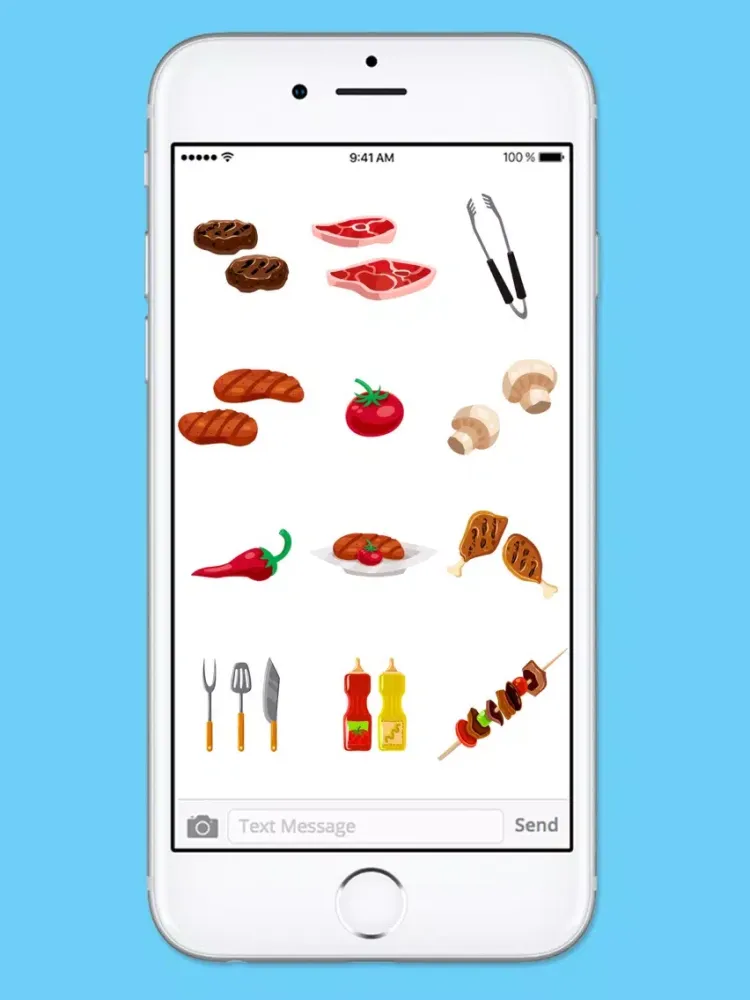 Tangkapan layar Let’s BBQ Barbeque Grilling Sticker Pack iPad 