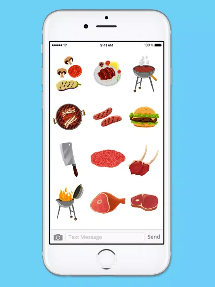 Tangkapan layar Let’s BBQ Barbeque Grilling Sticker Pack iPad 