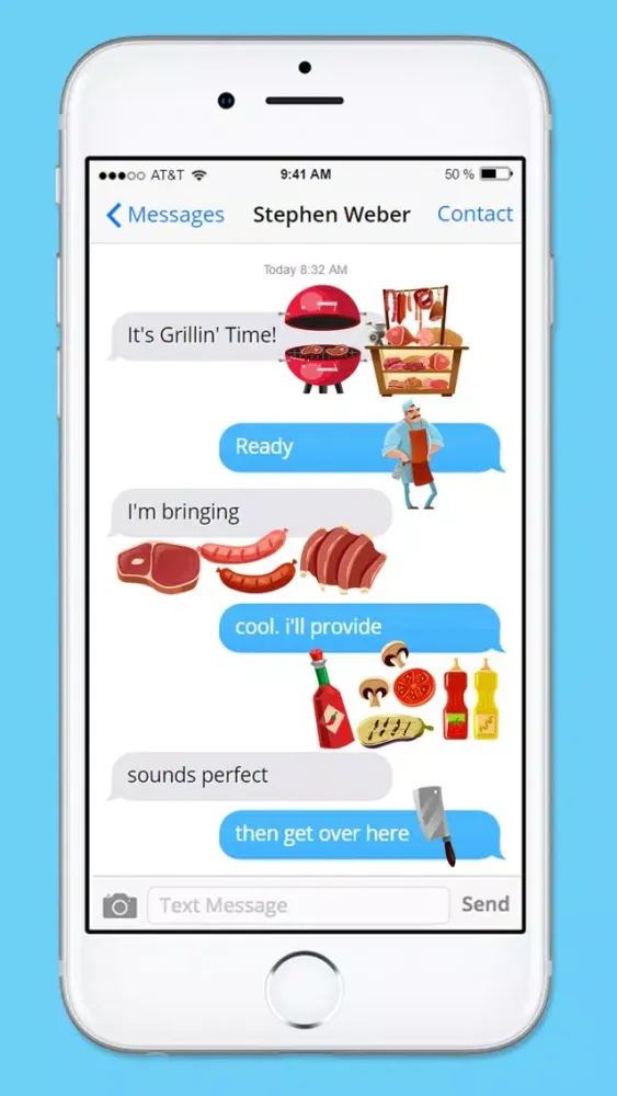 Tangkapan layar Let’s BBQ Barbeque Grilling Sticker Pack