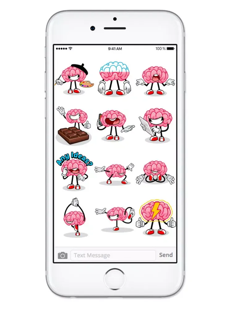 Скриншоты Brain Emojis Share Your Feelings Emoticon Stickers iPad 