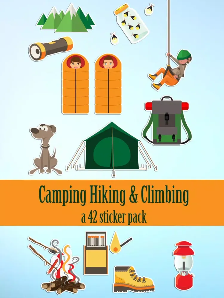 Capturas de pantalla de Camping Hiking and Climbing Fun Sticker Pack iPad 