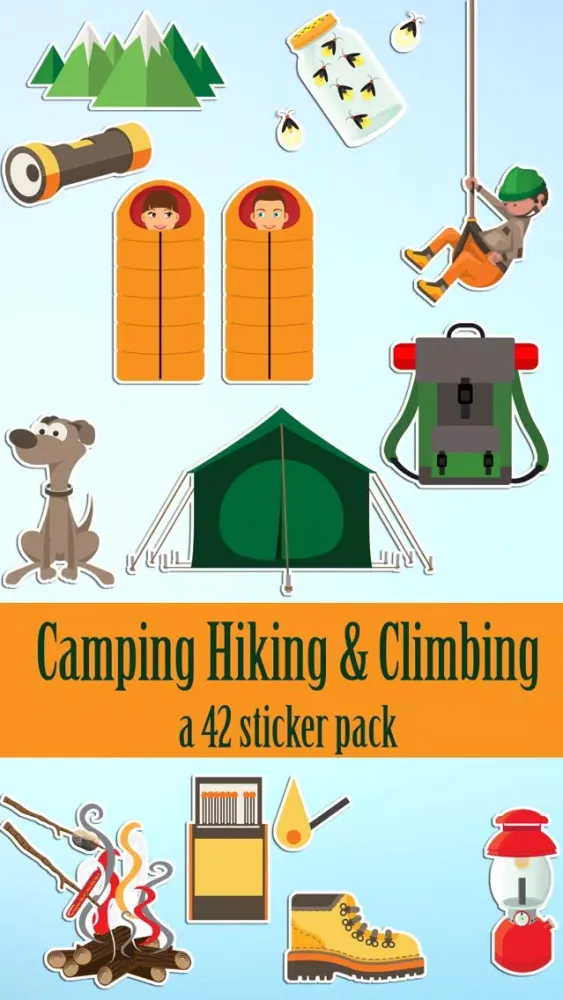 Capturas de pantalla de Camping Hiking and Climbing Fun Sticker Pack