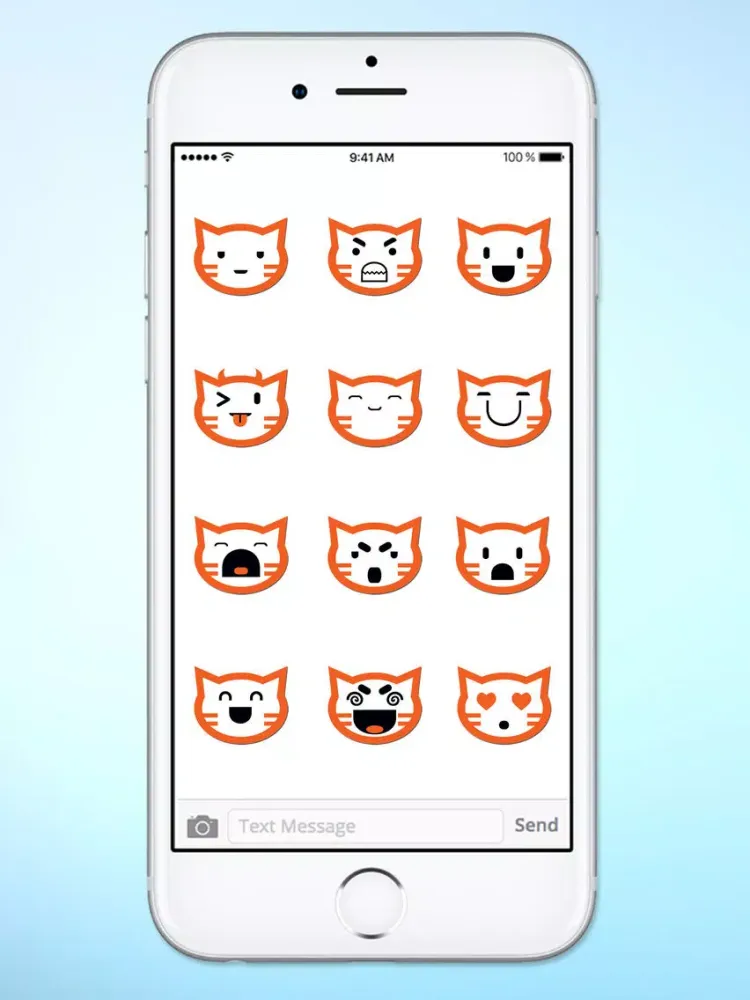 Capturas de tela do Cat Faces Emoticons Sticker Pack iPad 