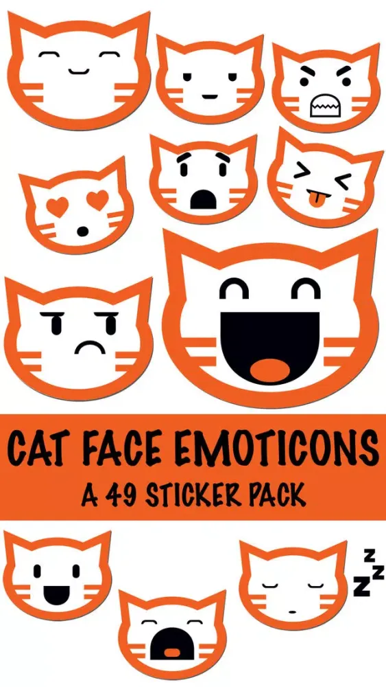 Capturas de tela do Cat Faces Emoticons Sticker Pack