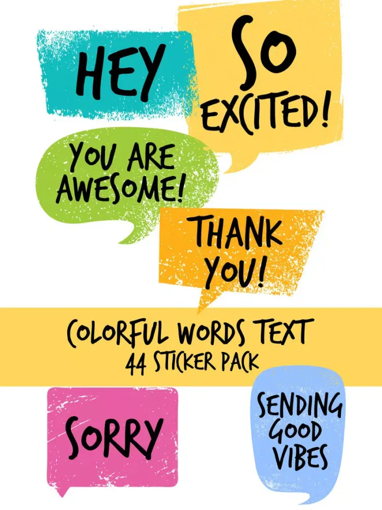 Captures d'écran de Colorful Words Text Sticker Pack iPad 