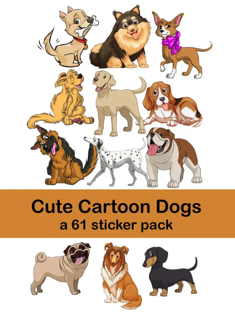 Cute Cartoon Dog Sticker Pack iPad  Screenshots