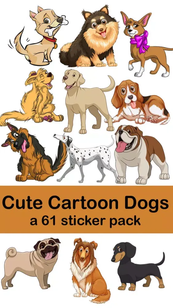Cute Cartoon Dog Sticker Pack Screenshots