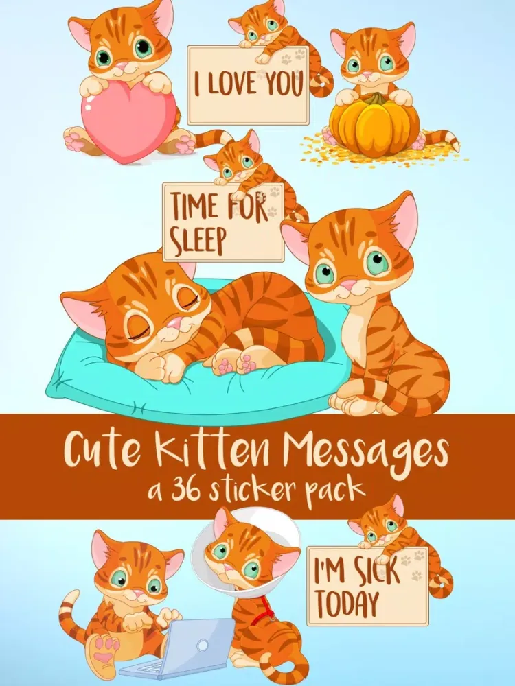 Скриншоты Cute Kitten Messages Sticker Pack iPad 