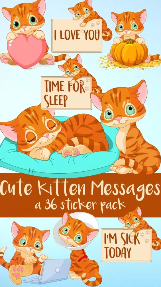 Скриншоты Cute Kitten Messages Sticker Pack