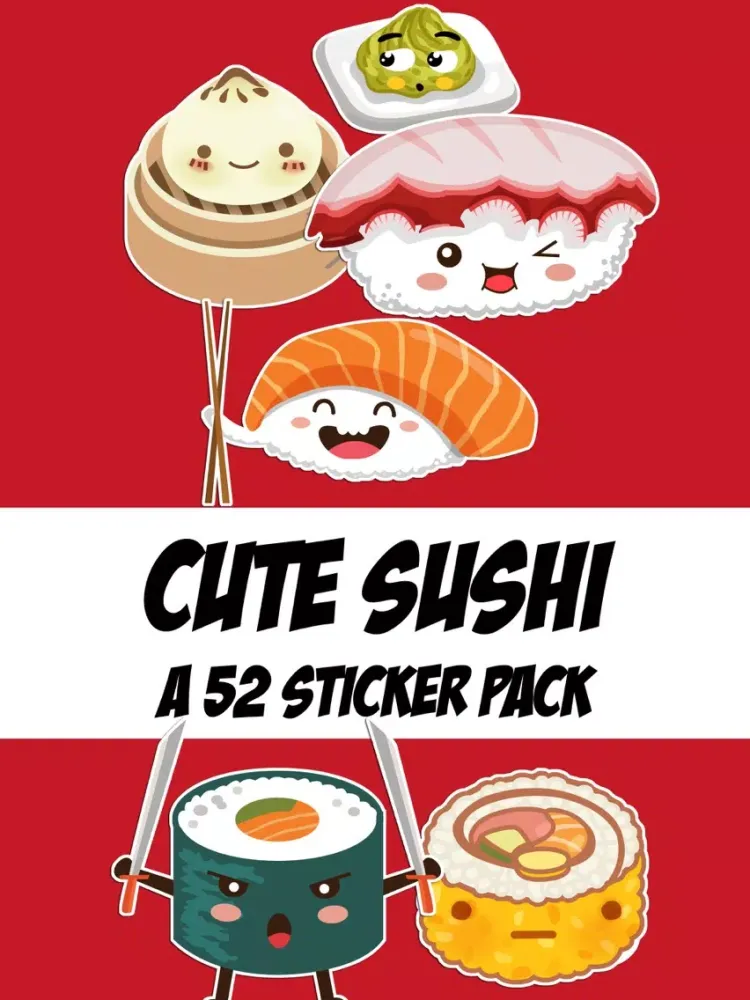 Cute Sushi Kawaii Sticker Pack iPad  স্ক্রিনশট