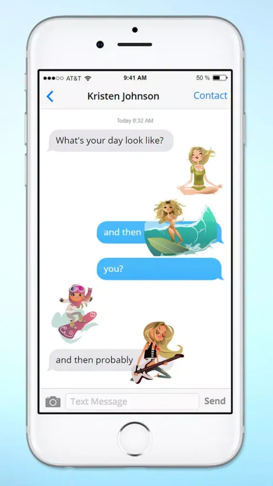 Capturas de tela do Daily Life Active Girl Sticker Pack