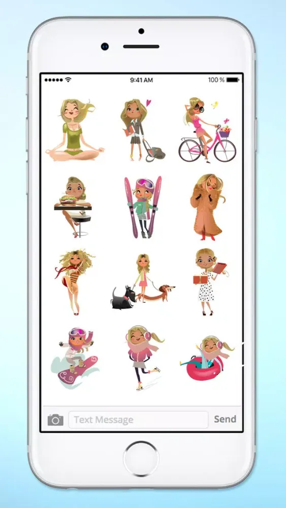 Capturas de tela do Daily Life Active Girl Sticker Pack